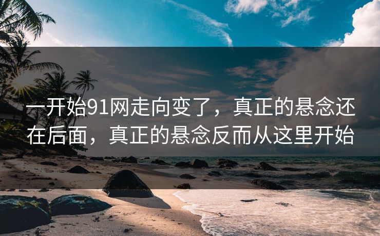 一开始91网走向变了，真正的悬念还在后面，真正的悬念反而从这里开始