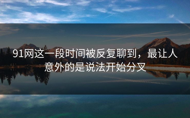 91网这一段时间被反复聊到，最让人意外的是说法开始分叉
